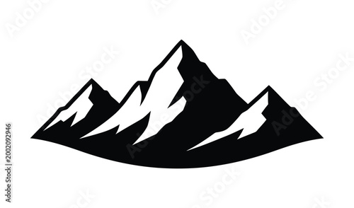 Black silhouette of mountain range