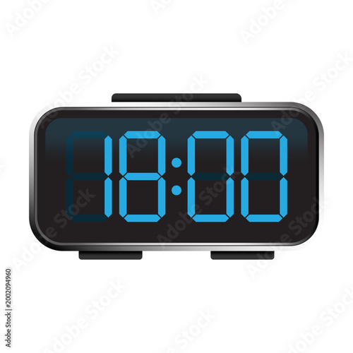 Digital clock display showing eighteen hundred hours vector. Perfect for time management concepts countdowns and UI design.