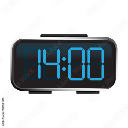 Digital alarm clock with bright blue numerals vector. Perfect for time management concepts and user interface designs.