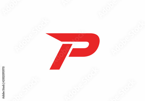 Red letter P logo with dynamic wing on white background Free Download Red letter P logo with dynamic wing on white background - GFXLoad