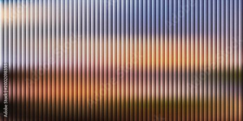Bild auf Leinwand Rainbow light beams streaking through a misty urban environment