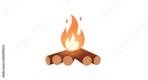 фотографія Campfire Burning Brightly with Warm Flames.