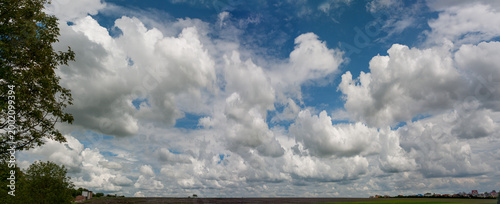 cumulus clouds with good weather at fields