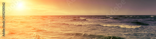 Golden sunset over the sea