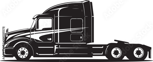 Truck, semi-truck, tractor unit, black truck, vehicle, transportation, logistics