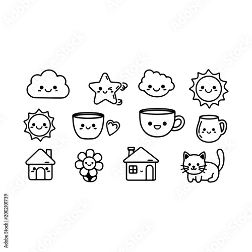 Charming Hand Drawn Outline Doodle Icons Pack