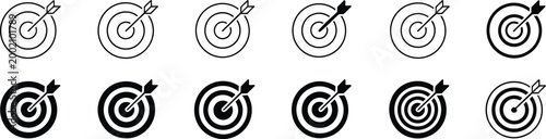 Foto Target with arrow icon set vector illustration collection of dartboard aim symbo