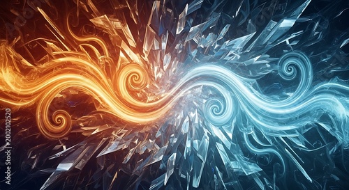 Elemental duality a fiery and icy dance of opposing forces