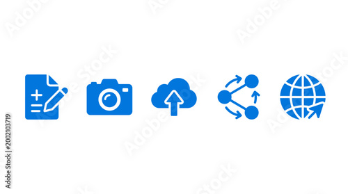 Digital Icons: Document, Camera, Cloud Upload, Network, Globe Clicks Free Download Digital Icons: Document, Camera, Cloud Upload, Network, Globe Clicks - GFXLoad