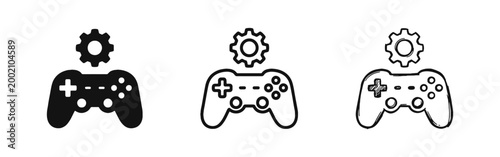 Video Game Settings and Game Development Icon Set