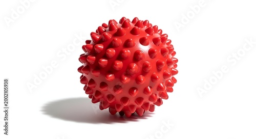 Red stress relief rubber ball with spikes