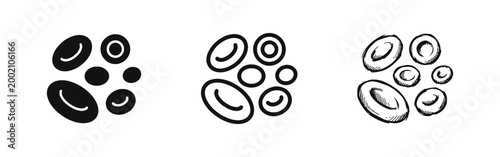 Photos Human Blood Cells Erythrocytes Microbiology Icon Set