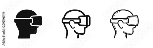 Virtual Reality VR Headset and Future Technology Icon