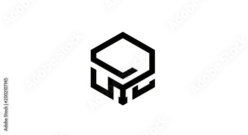 Minimalist Hexagon Geometric Logo Design 1.