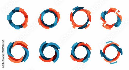 Quadro su tela Colorful abstract circular shapes design.