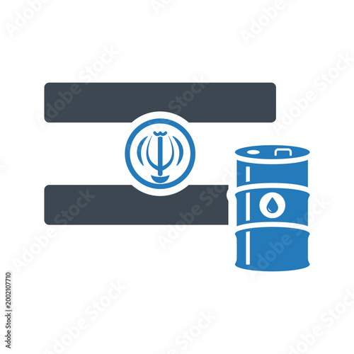 Flag with oil Barrel icon