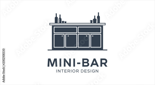 Stylish Mini Bar Interior Design with Bottles and Cabinets.
