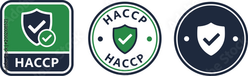 HACCP Certified Badge Icons Set for Food Safety and Quality Assurance Compliance