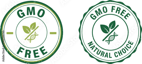 GMO Free Badge Set – Organic Natural Choice Green Labels for Food Packaging and Product Branding