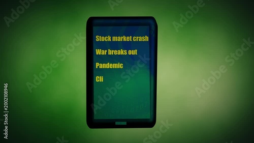 Doom scrolling on mobile cellphone network dark background