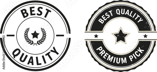 Vintage Best Quality Badges Set – Premium Pick Labels for Branding and Product Packaging Design