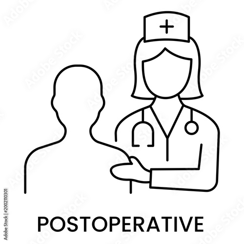 Clinical Patient Care Line Icon Recovery Support Concept