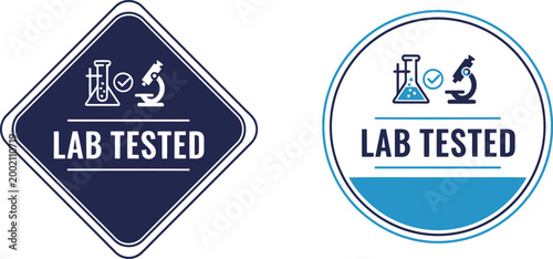 Lab Tested Badge Icons Set – Scientific Quality Assurance Labels for Medical and Laboratory Products