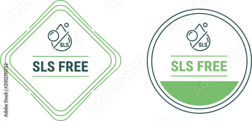 SLS Free Label Badges Set for Organic Natural Cosmetic and Skincare Product Packaging Design