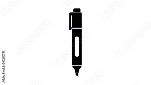 Marker Pen Silhouette Stationery Icon Vector