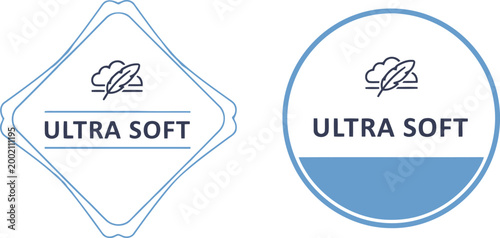 Ultra Soft Label Badge Icons with Feather Symbol for Product Packaging and Branding Design
