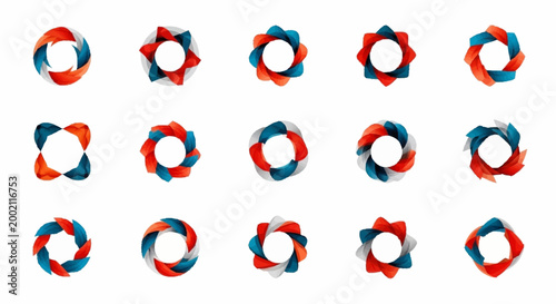 Multicolor Interlocking Circle Puzzle Pieces.