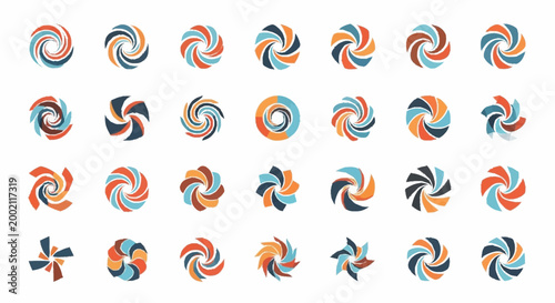 Tableau sur toile Colorful swirling shapes and patterns.
