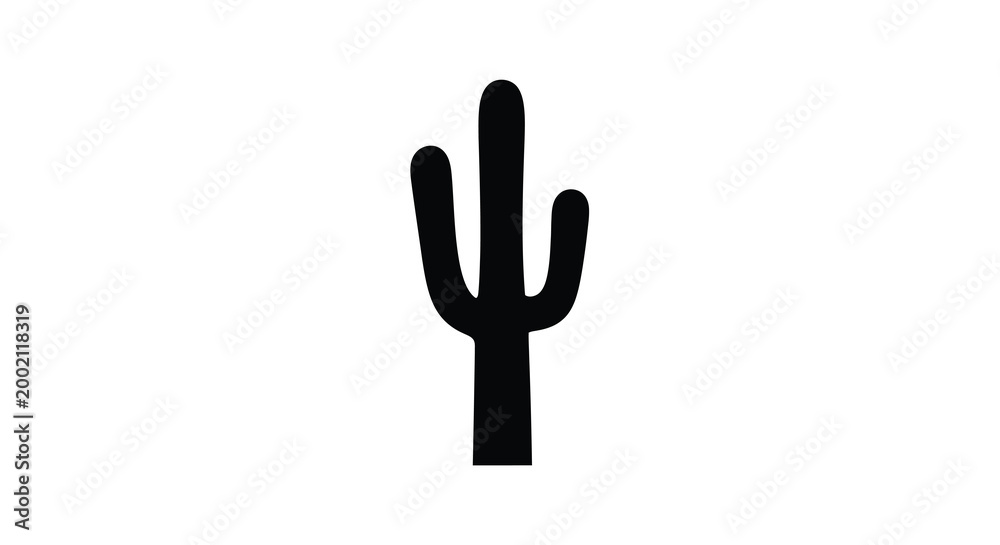 Obraz premium Cactus silhouette on a white background high quality