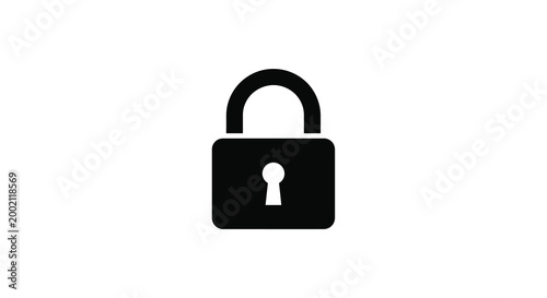 Padlock Silhouette On White Background high quality professional