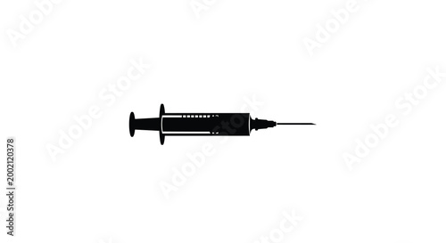 Syringe Silhouette On White Background Silhouette high quality
