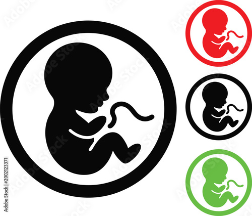 Symbols representing pregnancy stages and fetal development statuses