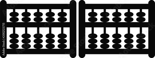 An abacus with beads arranged on both upper and lower rods in a traditional counting frame