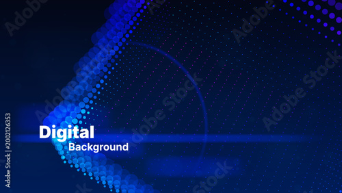 Glowing blue and purple portal frame on a dark futuristic interface, crafted as a scientific vector background for AI technology, big data research, and digital transformation.