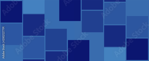 Vibrant blue squares create a dynamic pattern on a digital canvas