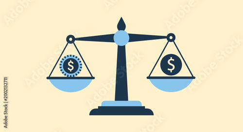 Flat minimalist illustration of stablecoin concept, crypto bitcoin