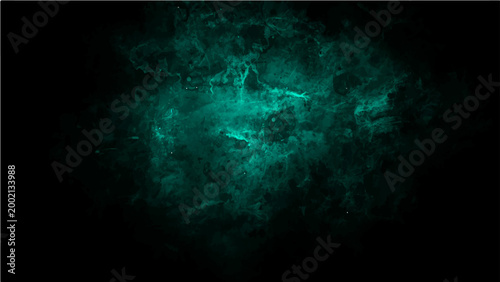 Vector Abstract ethereal teal nebulosity against abyss of space, showcasing enigma and majesty of cosmos.