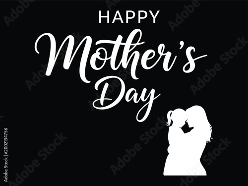 Happy mother's day greeting with silhouette a heartfelt celebration of maternal love and appreciation