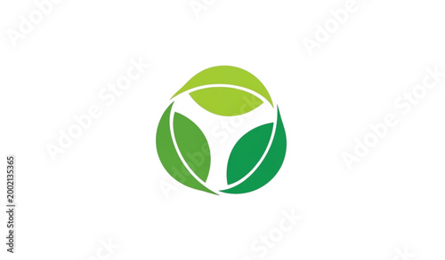 Modern geometric ecology leaf logo vector set for eco tech branding and environmental conservation identity