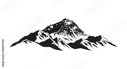 mountain range silhouette on white background high quality professional detailed modern