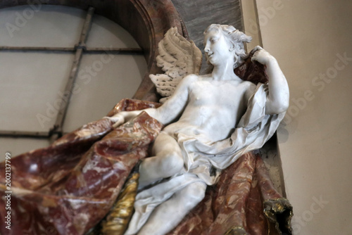 Tableau sur toile Allegoria del Tempo, scultura di Gaspare Sibilla nel monumento funebre del Cardi