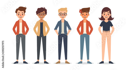 A group of diverse people stand together in a row on a flat surface