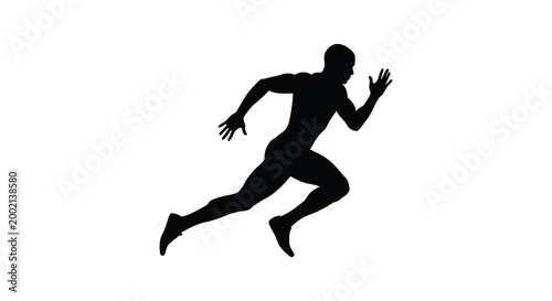 runner in motion silhouette high quality professional detailed modern elegant stylish