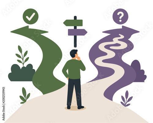 Decision Making Choice Path Illustration