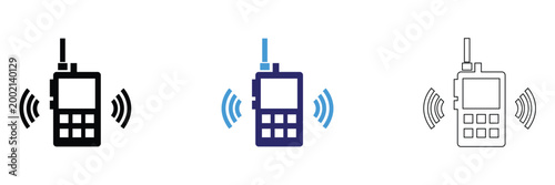 Photos Walkie Talkie Radio Icons Communication Device Set