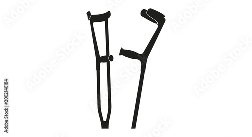pair of crutches silhouette high quality professional detailed modern elegant stylish